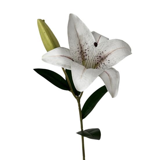 

20inch Artificial Lily Flower Fake Real Touch Lily with 2 Heads Blooms 2 Buds for Home Office Decor Wedding Party Spring Table Centerpiece