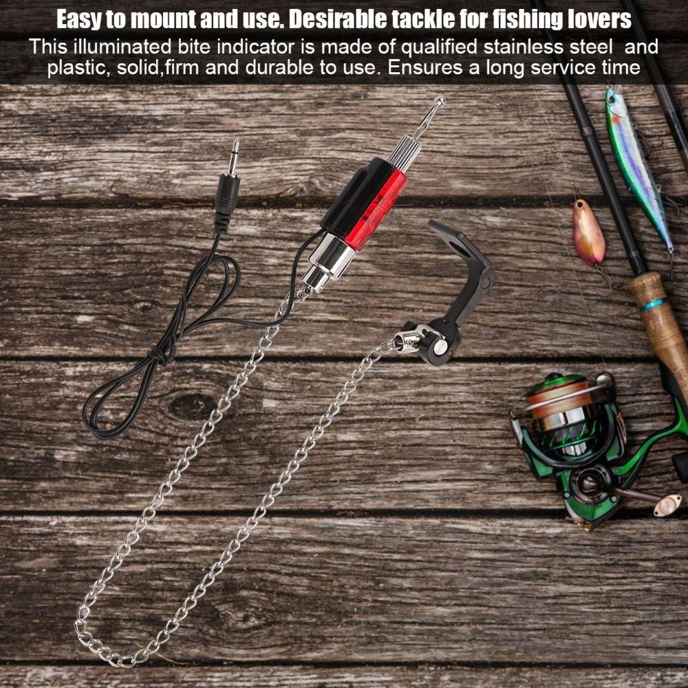 LED-beleuchteter Fischbissanzeiger Edelstahl mit beleuchtetem Schwimmer Fischbissanzeiger Keine Batterie erforderlich Bissanzeiger