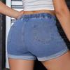 Women's Color Jeans Stretch Slim Fit Distressed Denim Shorts