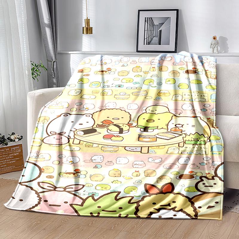 1pc Blanket Sumikko Gurashi2 Print Design, Lightweight Blanket for Sofa, Bed- Soft &Warm, Gift for All Seasons like Christmas, Halloween