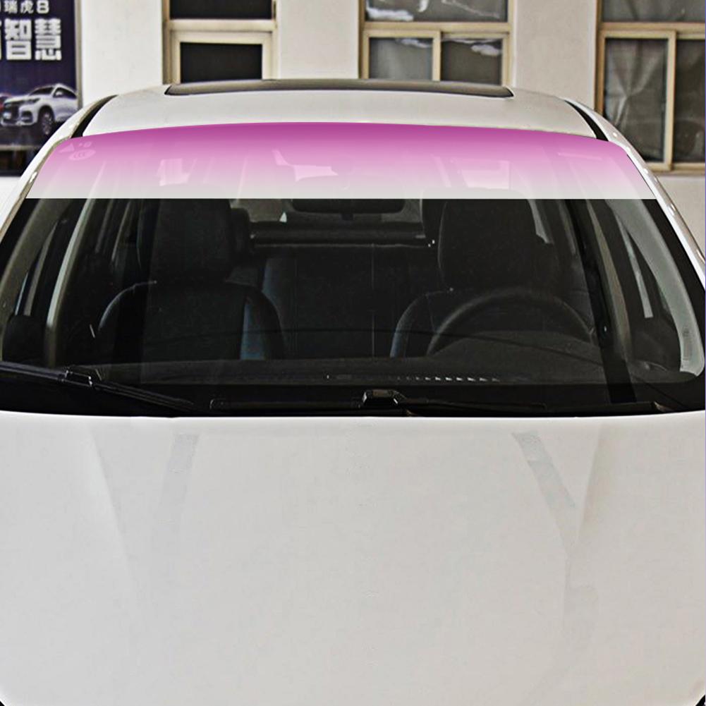 1x Car Sun Visor Strip Tint Film Front Windshield Shade Banner Accessories Black/ Purple/ Pink/ Green 135*20CM Car Stickers
