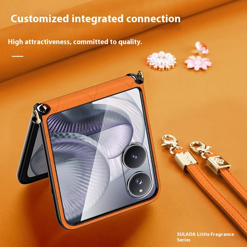 SULADA Pro Xiaomi Mix Flip 2 Pouzdro Kosočtvercové Kožené+PC Kryt na Telefon s Ramenním Popruhem