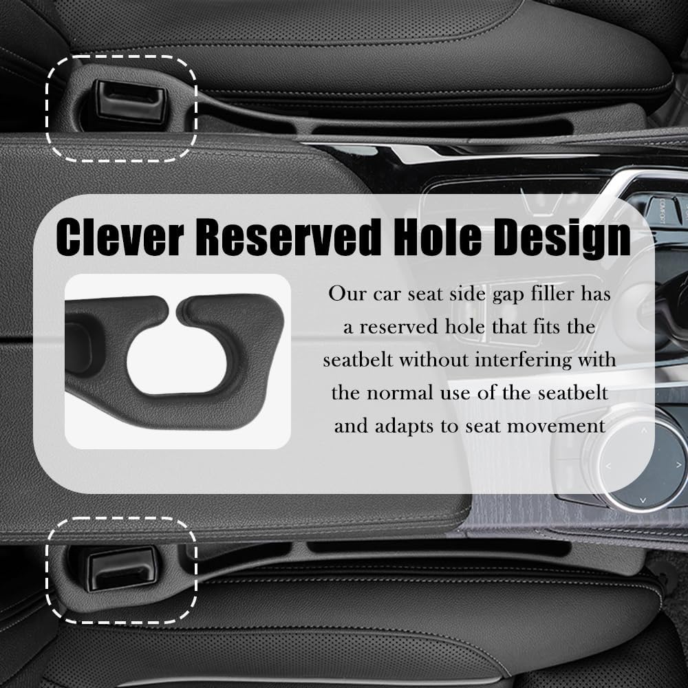 2PCS Upgraded Car Seat Gap Filler,Soft No Drop Seat Guard For Cars With Dual Slot Car Seats Gap Organizer For Storing Items & Filling Gaps,Versatile
