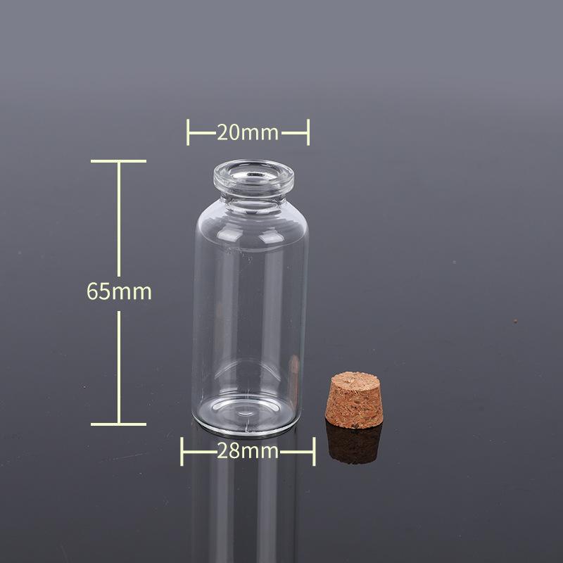Transparent Glass Sealed Decoration Vial Cork Stopper Lid Storage Subpackage Bottle Multi Purpose Small Capacity Reagent Bottles