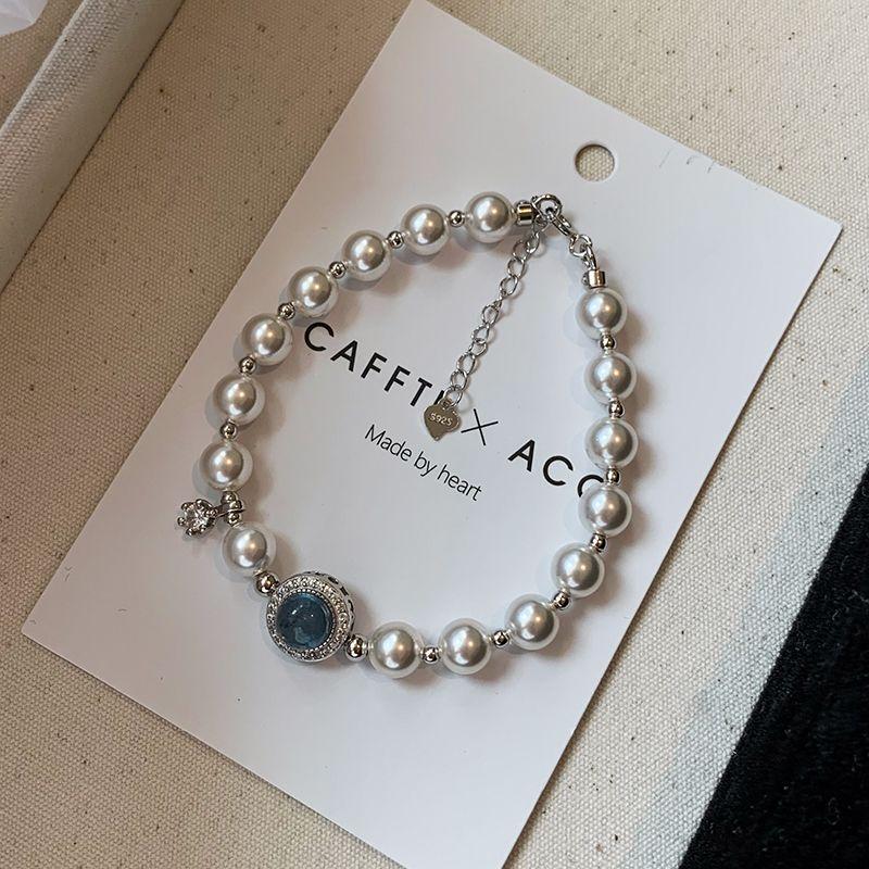 

Доступная роскошь Жемчужный женский двойной браслет Натуральный аквамарин