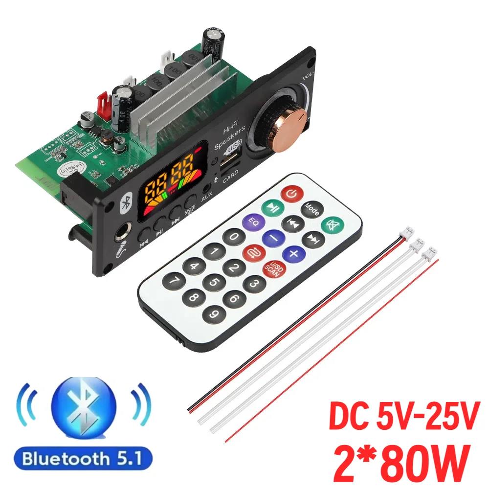 200W DIY Home Digital Amplifier MP3 Decoder Board 100W Audio Power Bluetooth 5.3 FM For Music Subwoofer Speakers Volume Control 4