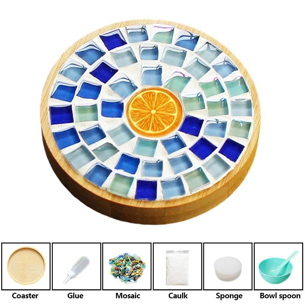 Heat-resistant Cup Mat Fruit/Animals Mosaic Coasters Handmade DIY Bamboo Mica Pad Creation Handicraft