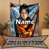 Custom Name Personalized Damon Salvatore Print Blanket, Home Decor, Bedroom, Sofa, Camping, Couch, Gifts for Birthday Christmas