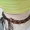Adjustable Beaded Waist Chain Coffee Retro Tassel Waist Chain Coconut Shell Woven Belt  Cool Girls