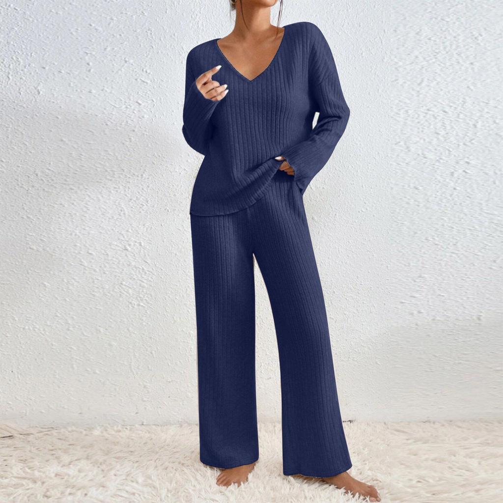 2025 Autumn/Winter Women's Wide-Leg Tracksuit: Casual Long-Sleeve Two-Piece Set for Commuting & Multi-Occasion Wear