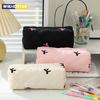 Bow Ribbon Pencil Case Back To School Pencil Case Girls Soft Large Capacity Pencilcase Trousses Cute Stationery Pencil Pouch
