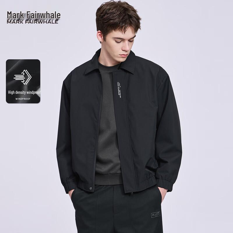 Mark Fairwhale Men's Embroidered Windproof Lapel Jacket