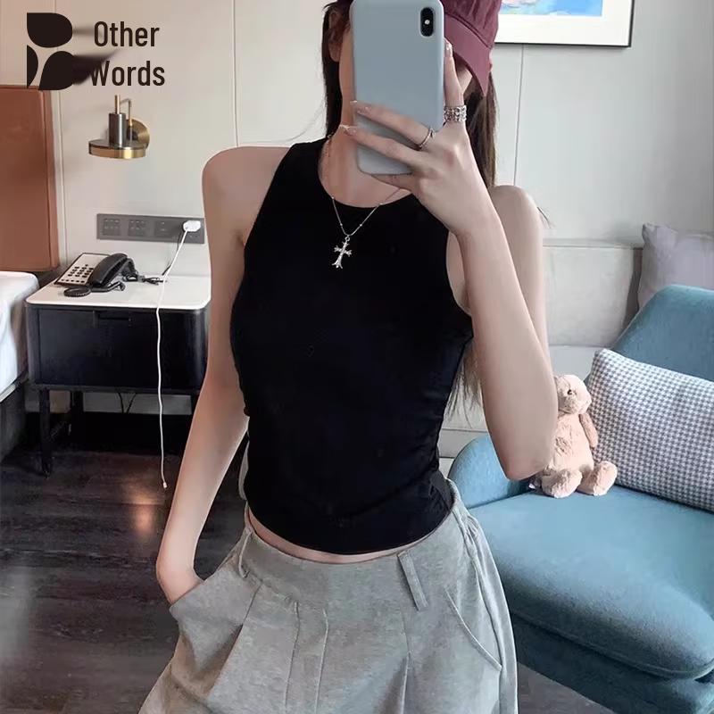 Женский топ-камисоль без рукавов с драпировкой M