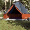 VidaXL Family Tent Tipi 10 Person Grey and Orange Waterproof, Tent, Garden Tent, Outdoor Shelter, Tent of 94596
