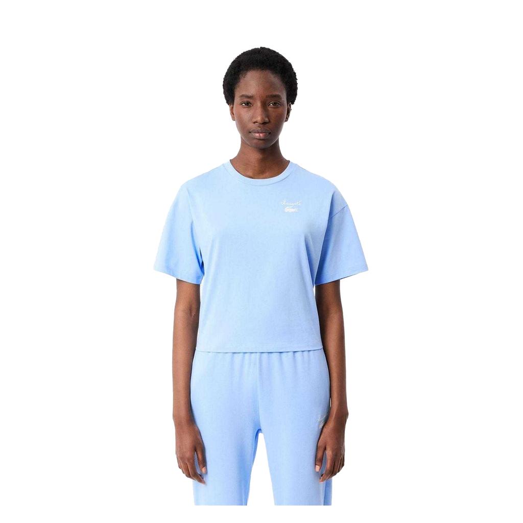 Lacoste Womens/Ladies Logo Heavy Cotton Relaxed Fit T-Shirt