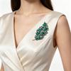 Brooch Pin Imitation Crystal Inlaid Leaf Design Pin-Type Collar Fixer Embellishment Shirts Cardigans Coats Suits Badge