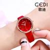 Student Women'S Watch Temperament Red Versatile Belt Female Watch Student With Quartz Watch
