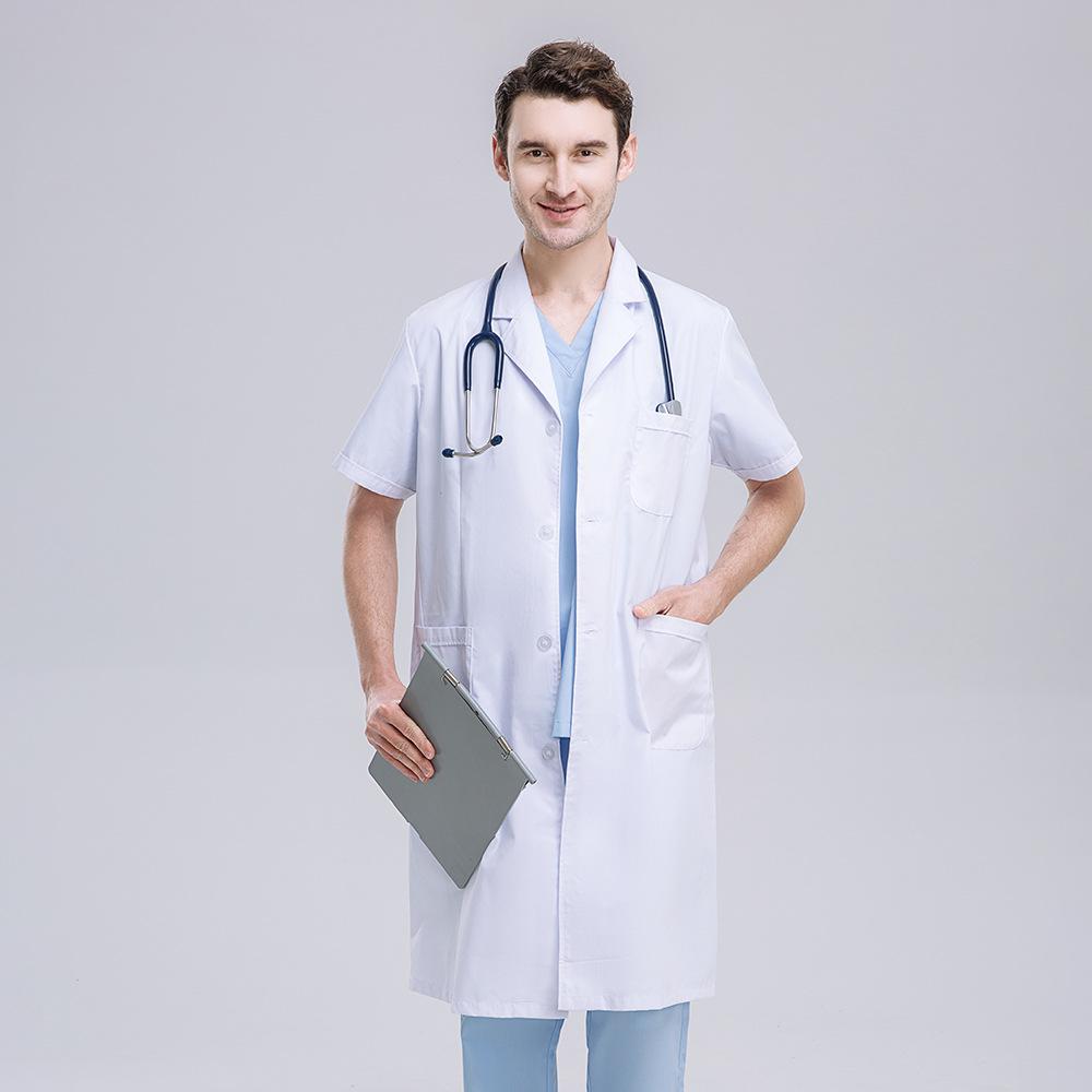 White Coat Hospital Doctor Nurse Dental Clinic Men'S And Women'S Coats White High-Quality Work Clothes Can Be Embroidered