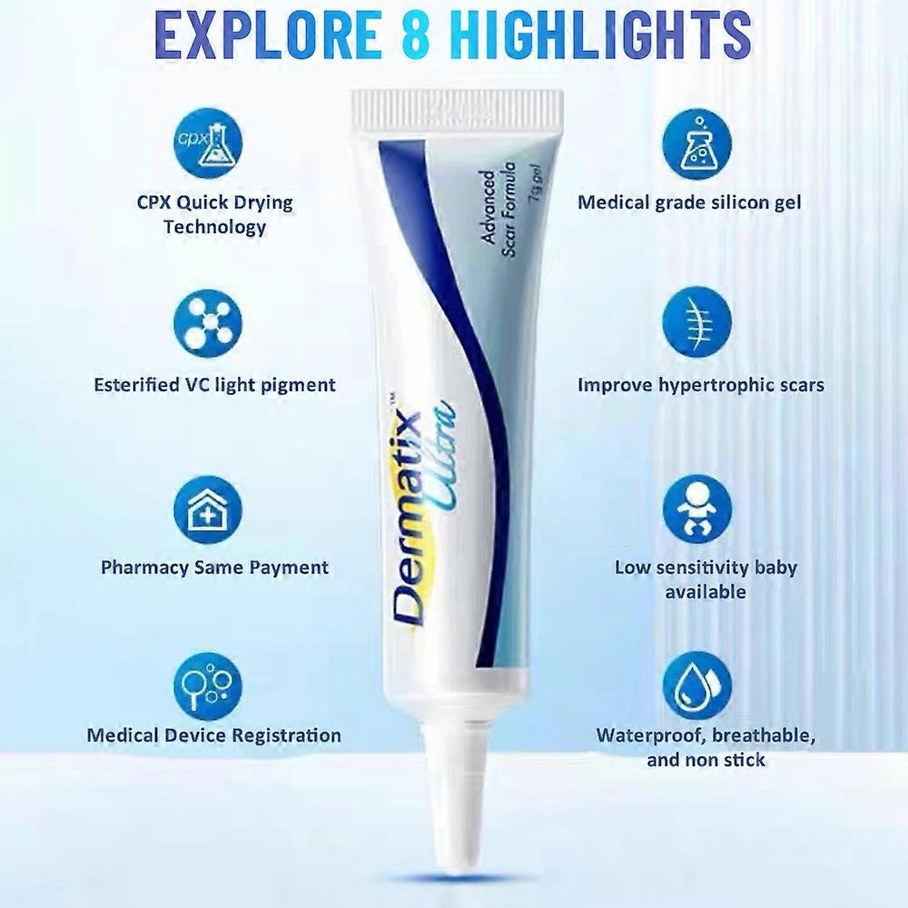 Dermatix Scar Gel for Deep Keloid & Scar Removal, Stretch Mark Treatment, Surgical Burn Wound Care, Skin Regeneration Face & Body Ointment, 15g