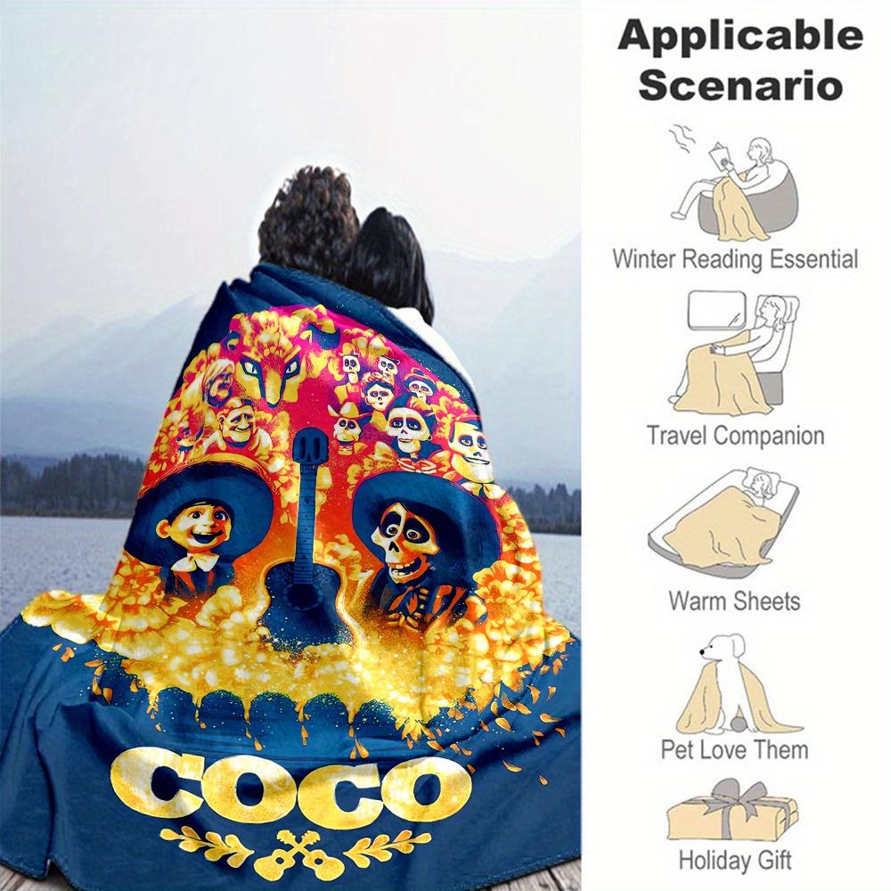 1pc, Coco Musician Héctor and Miguel's family Cartoon Blanket Soft and Cozy Outdoor Blankets for All Seasons, Living Room, Travel, Camping