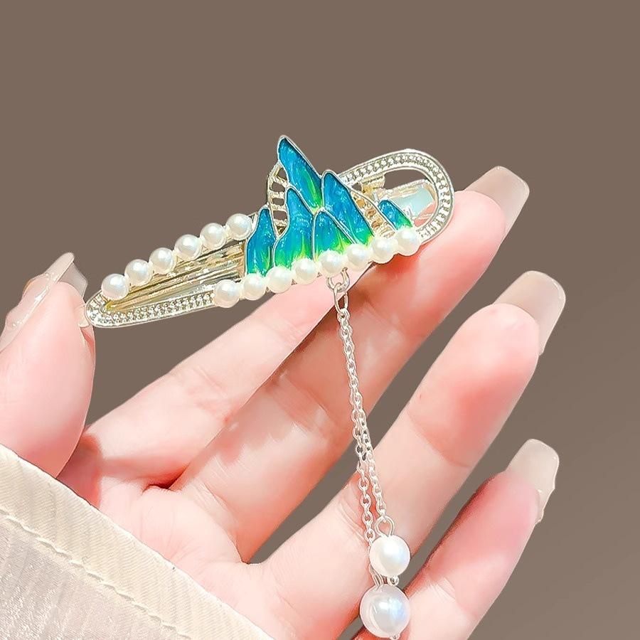 Elegant 2025 Korean Bow Pearl Rhinestone Hair Clip - Internet Celebrity Style