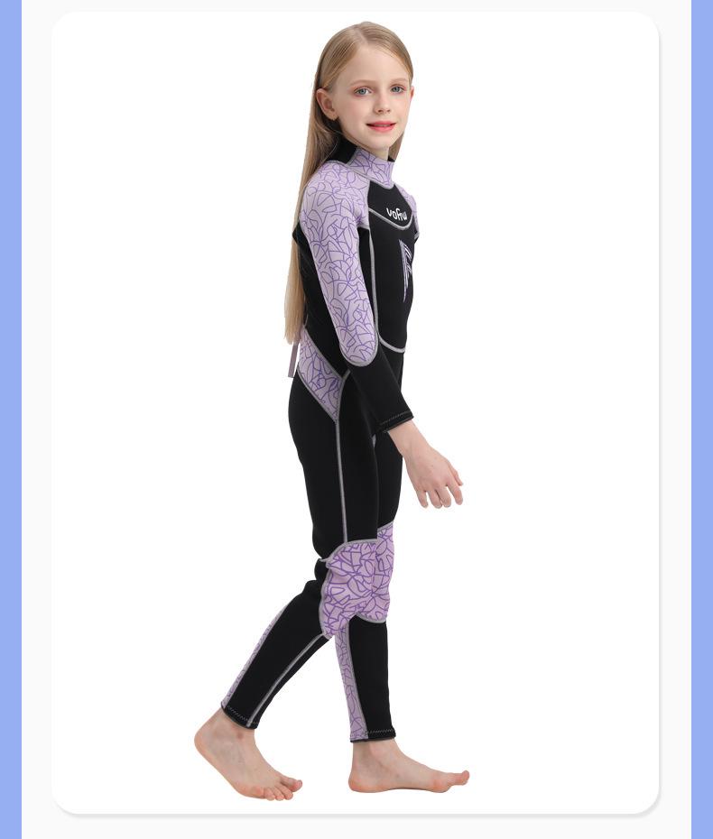 Children's 3.5mm Warm Velvet One-Piece Diving Suit for Surfing