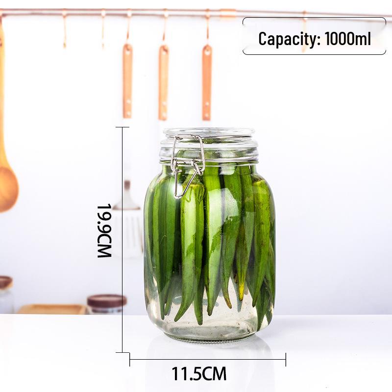 Glass Sealing Jar with Stainless Steel Buckle for Food Storage - Ideal for Tea, Grains, and Cereals In the Kitchen