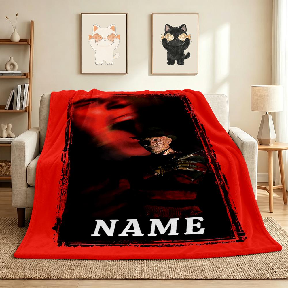 Custom Name Nightmare House Flannel Blanket Throw Blanket Soft Warm Sofa Bed home Decor Unique Gift