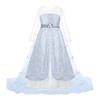 Elsa Snow Princess Sequin Dress with Detachable Cape