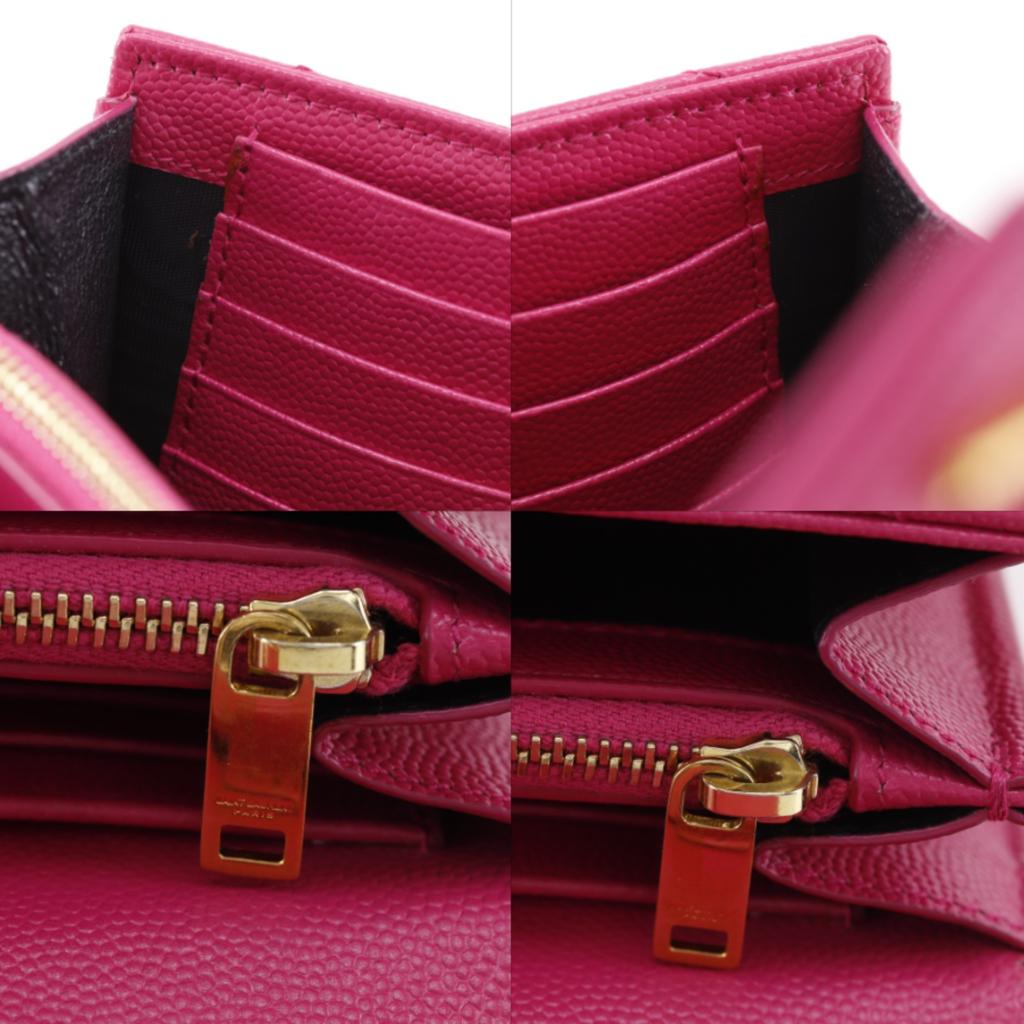 Saint Laurent ChainShoulder Chain Wallet Quilting Pink Leather Women Used