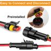 10 Kit 16 AWG 2 Pin Connector Car Waterproof Wire Connectors 2 Pin Automotive Electrical Connectors Quick Disconnect 2 Way Wire Terminal Connector