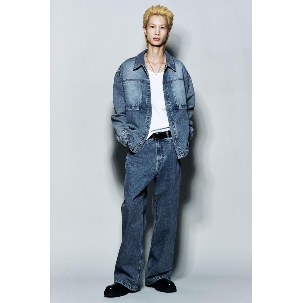 H M Wide Jeans deniM Blue