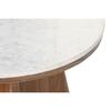 Table Basse - Acacia - Marbre - 70 Cm - Blanc - Marron - Moderne
