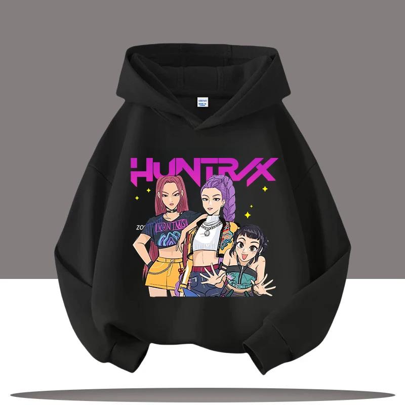 Korean Pop Band Devil Girls Children Long Sleeve Hooded Sweatshirt Autumn Winter Boys Girls Daily Outdoor Warm Casual Sportswear