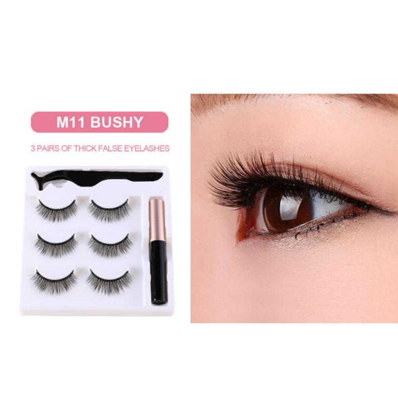 False Eyelashes 3 Pair Waterproof Handmade Mink Hair Thick Eye Lash Extension 5D Mink Natural Long False Eyelashes Magnetic False Eyelashes