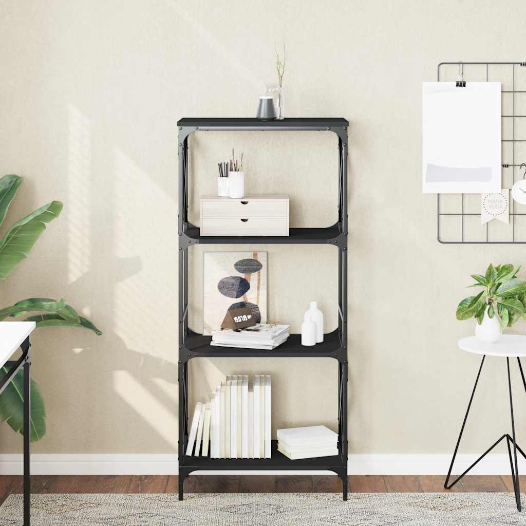 Bookshelf 4 Shelves Black 59 X 35 X 132 Cm Engineered Wood