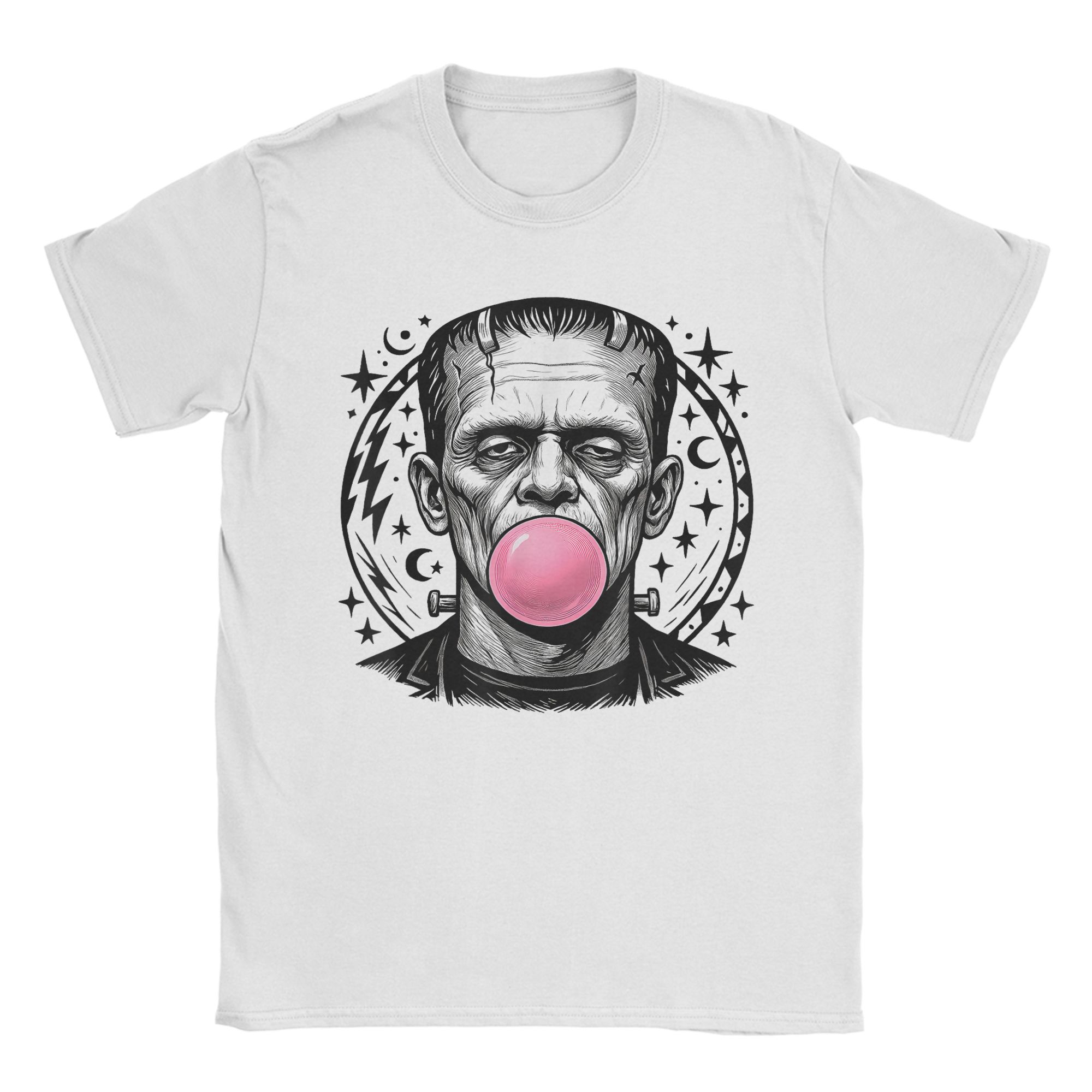 

Universal Monsters Frankenstein Big Face T-Shirt Summer Cotton T Shirts For Couple Popular Custom Tshirt Short Sleeve Top Tees 4XL