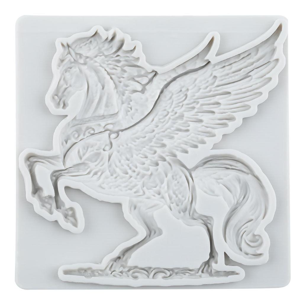 Horse Silicone Molds Flying Horse Fondant Mold Cake Decorating Tools Cupcake Topper Chocolate Candy Craft Gum Paste Polymer Clay
