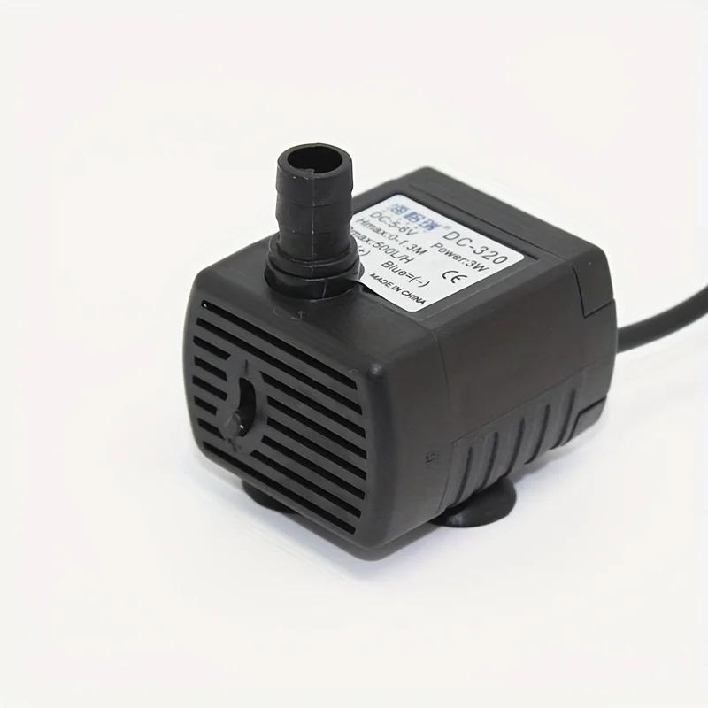 DC 5V USB 3W 40dB Ultra-Quiet Mini Submersible Pump 500L/H Pet Water Dispenser Replacement for Cat Fountain Aquarium Pool