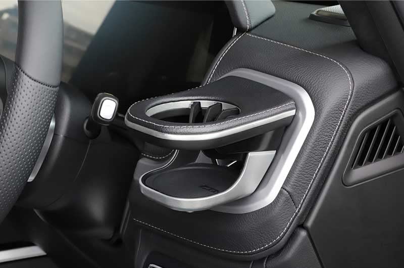 Genuine leather drink holders with gray stitching for the and This set includes left and right cup holders and is compatible with the Mercedes-Benz