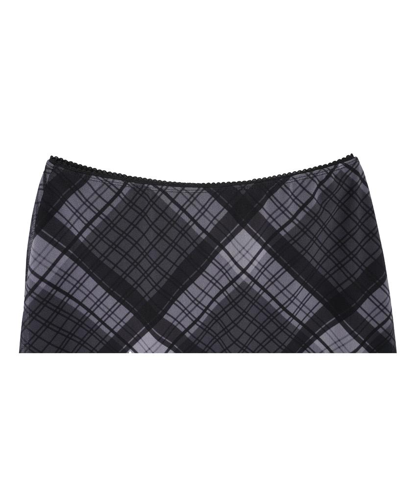 High School Disco Check Midi Skirt_Black