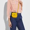 Coach Mini Smooth Logo Leather Saddle Bag Women handbags Yellow 876-B4LEM