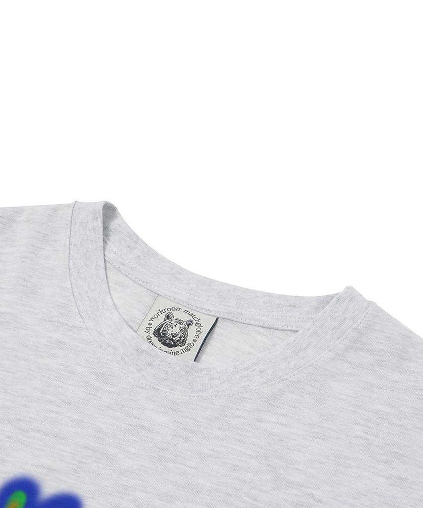 MATCHGLOBE Laser Rabbit Oversized Tee (Light Grey)
