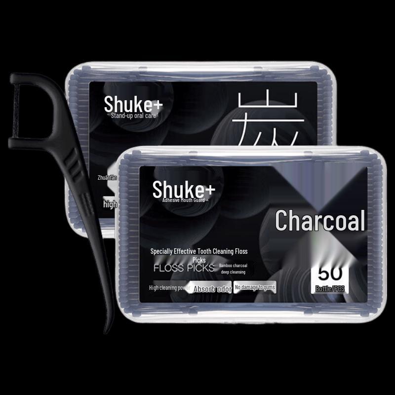Saky Bamboo Charcoal Dental Floss Picks