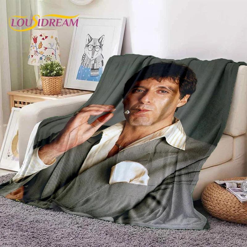 Scarface Tony 3D Printing Movie Soft Flannel Blanket for Beds Bedroom Sofa Picnic,Throw Blanket for Cover Outdoors Leisure Gift