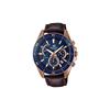 EDIFICE Serie Dreizeiger Drei-Augen Datumsanzeige Retro Braunes Lederarmband Wasserdichte Uhr Quarzwerk Lederarmband Japanisch EFR-552GL-2A