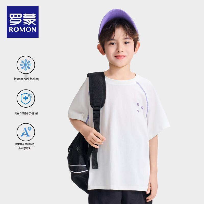 Luo Meng Boys Short-Sleeve Cool-Touch Antibacterial T-Shirt 120