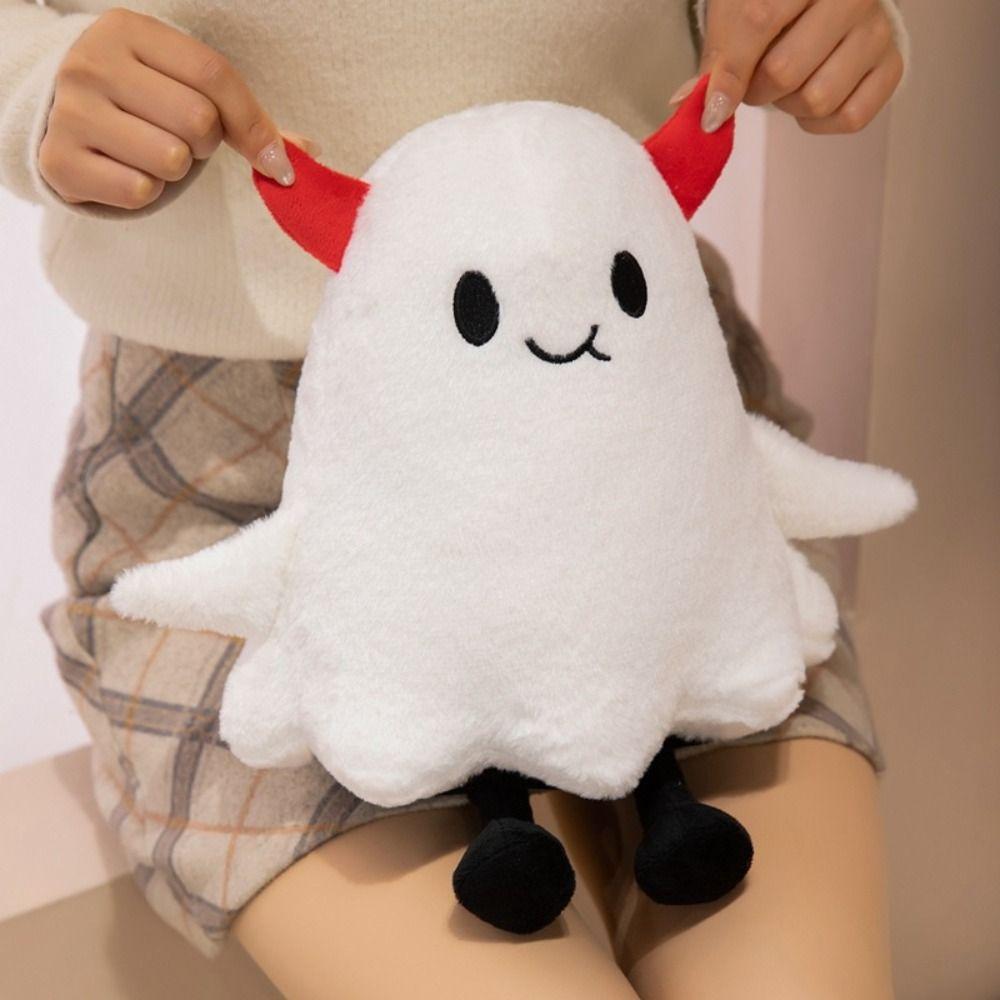 Halloween Style White Cat Plush Pillow Kawaii Black Cat Plush Doll  Birthday Christmas