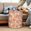 1pc Foldable Laundry Basket with Handle - Floral Print Collapsible Storage Hamper Suitable for Clothes,, Dorm, Travel | Portable Polyester Basket for 