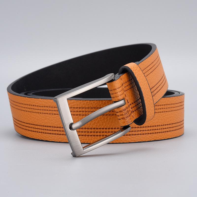 Men'S Belt Zinc Alloy Button Head Pin Buckle Belt Business Casual Belt Men'S Belt